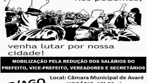 Grupo se movimenta para “lotar” Câmara de Avaré na próxima segunda-feira, 17