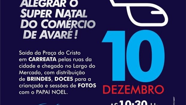 PAPAI NOEL CHEGA DE HELICÓPTERO NESTE SÁBADO