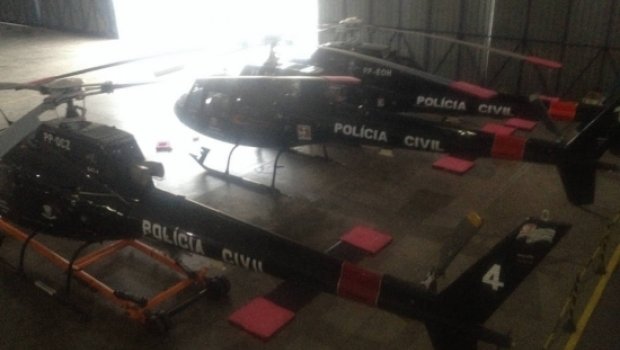 Helicópteros da Polícia Civil estão há cinco meses parados