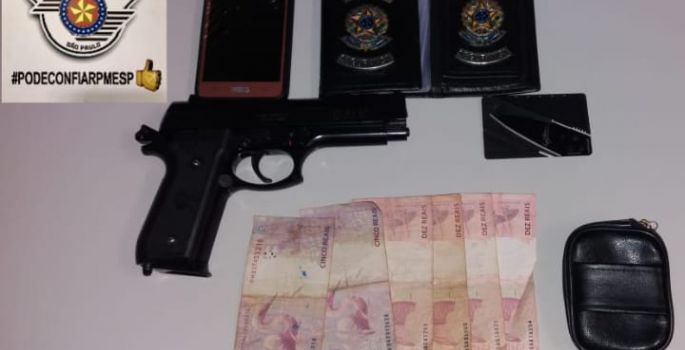 PM de Itaí prende assaltante em flagrante portando um “simulacro de arma”
