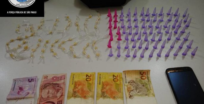 Região: Polícia Militar prende traficante com vários tipos de drogas