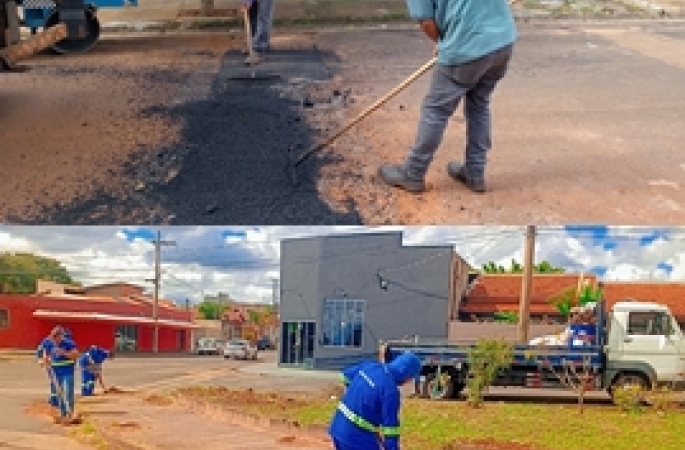  Roçada, capinação, limpeza, tapa-buracos, reforma da ponte do Horto Florestal estão sendo realizados