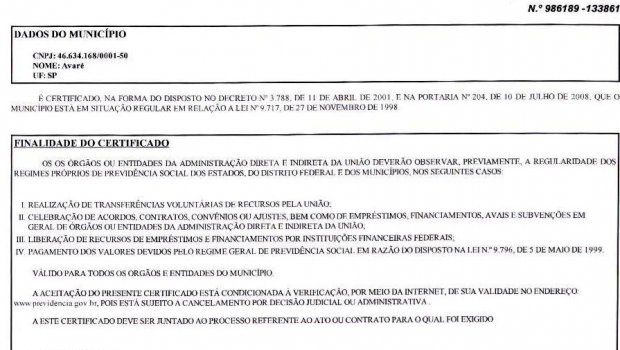 Poio recupera o Certificado de Regularidade Previdenciária