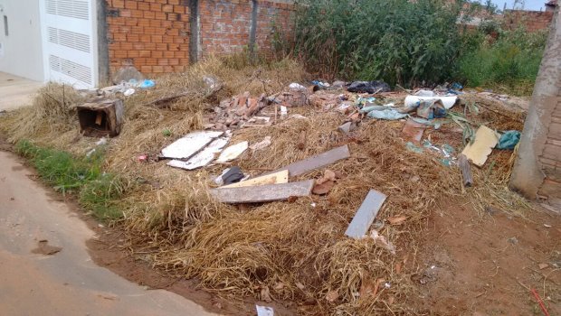 Morador reclama de mato e terreno sem calçada