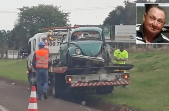 Motorista morre em batida entre caminhão e Fusca em rodovia de Avaré