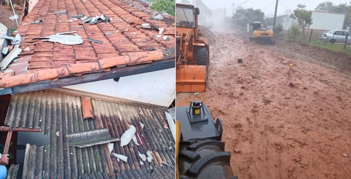 Tempestade derruba árvores e deixa casas destelhadas em Taquarituba e Itaí