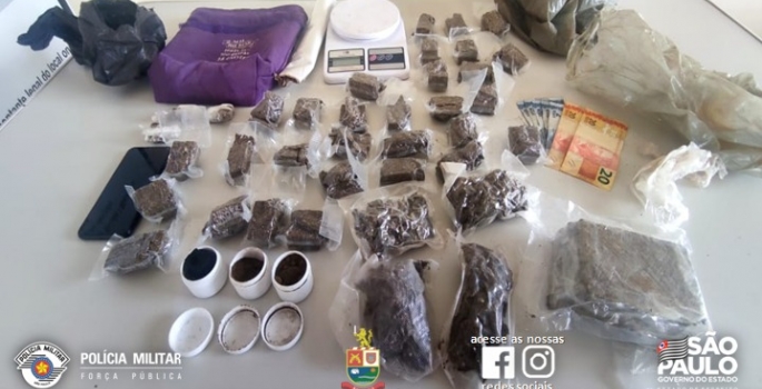 Homem é preso pela Polícia Militar com mais de 1 kg de drogas em Avaré