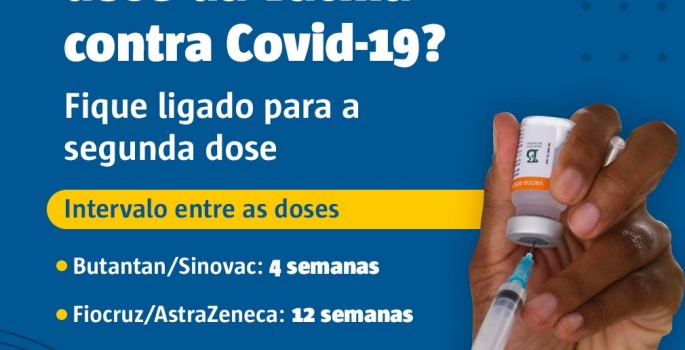 Avaré: População deve ficar atenta para não perder a segunda dose, alerta a Saúde