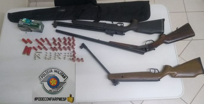 PM localiza armas e munições após abordagem em Avaré