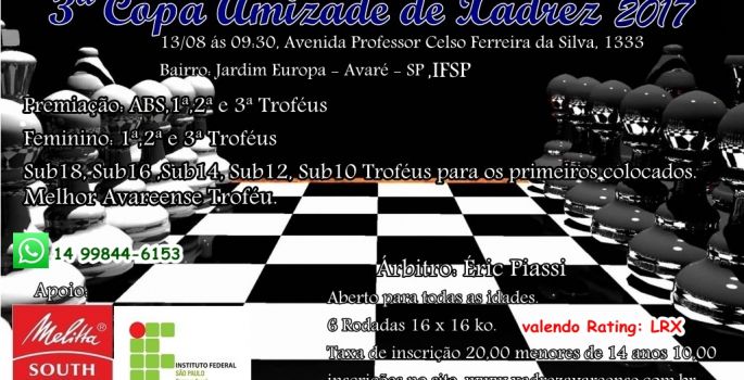 Xadrez avareense promoverá Copa da Amizade