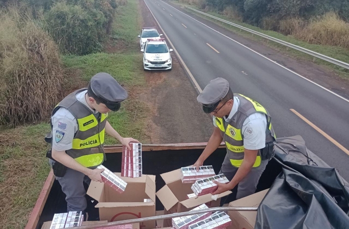 Polícia Rodoviária apreende cigarros contrabandeados em São Manuel