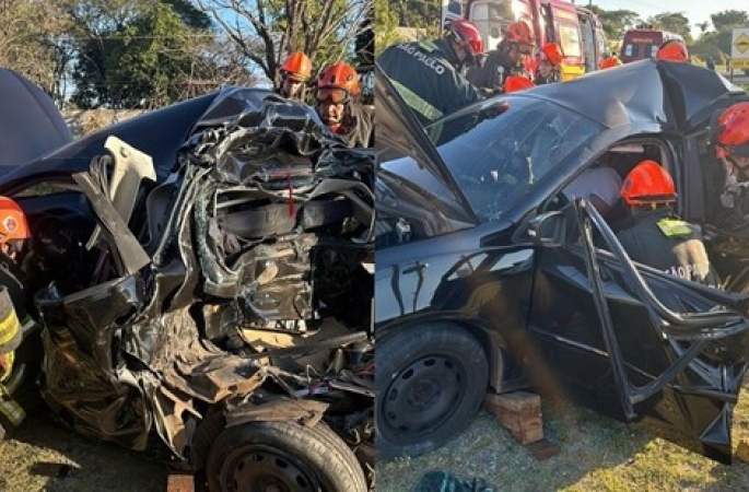 Acidente entre caminhão e carro deixa dois feridos na SP-129
