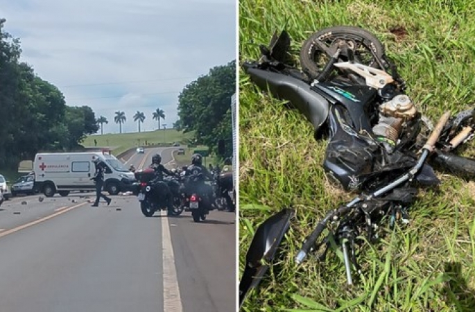 Acidente entre dois carros e uma moto deixa mortos na SP-255
