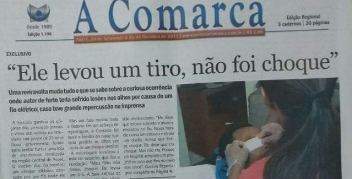 “Meu filho levou um tiro nos olhos. Não foi choque”, afirma mãe de envolvido em furto