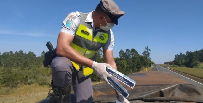 Polícia rodoviária apreende 500 mil maços de cigarros em rodovia de Itatinga