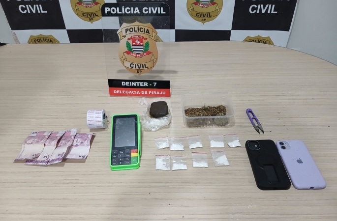 Investigação da Polícia Civil resulta em prisão por tráfico e apreensão de drogas em Piraju