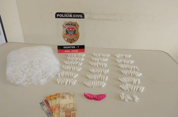 Avaré: Homem é preso em flagrante com 197 pinos de cocaína