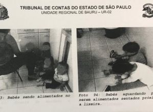 TCE flagrou crianças sendo alimentadas no chão em creches de Avaré
