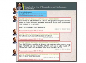 Eduardo xinga Jair Bolsonaro em mensagens: