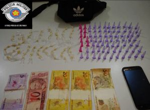 Região: Polícia Militar prende traficante com vários tipos de drogas