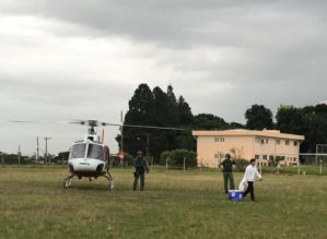Helicóptero Águia da PM traz coração para o primeiro transplante  em Botucatu