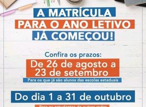 Diretoria de Ensino de Avaré comunica prazo para rematrículas
