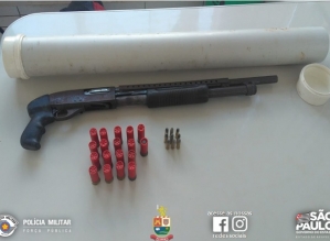Polícia Militar localiza armamento em Pirajú