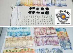 Região: PM prende traficante com 5 mil reais e crack