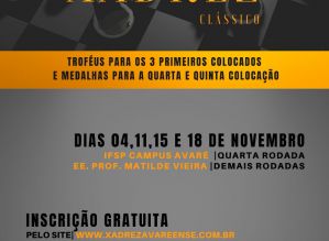 Campeonato Avareense de Xadrez Clássico acontece em novembro