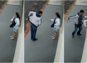 Fotos mostram momento do crime contra mulher em Avaré