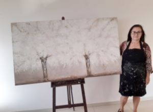 Artista plástica finaliza quadros sobre Avaré que serão exportados para os EUA