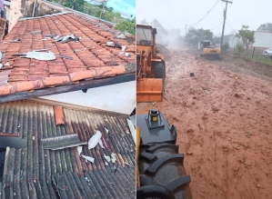 Tempestade derruba árvores e deixa casas destelhadas em Taquarituba e Itaí