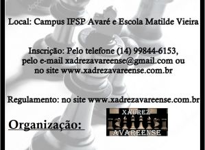 Enxadristas preparam mais uma dição do campeonato de Xadrez Clássico em Avaré