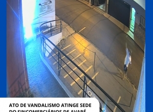 Ato de vandalismo atinge sede do Sincomerciários de Avaré