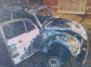 Homem ateia fogo no carro pai com cadela e cinco filhotes dentro após desentendimento
