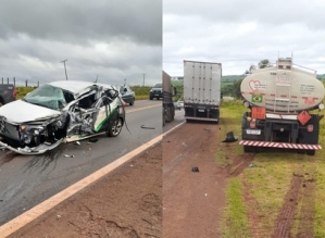 Acidente entre veículos deixa motorista ferido na SP-255