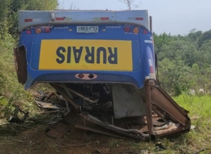 Ônibus com 39 trabalhadores rurais capota em ribanceira em Avaré