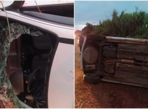 Homem obriga casal a fazer PIX, capota carro roubado e é preso no interior de SP