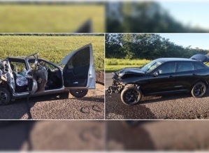 Motorista foge após bater Jaguar na traseira de outro veículo na Castello Branco