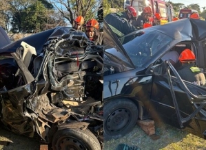 Acidente entre caminhão e carro deixa dois feridos na SP-129