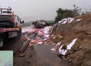 Carreta tomba e motorista morre na rodovia Castello Branco