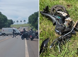 Acidente entre dois carros e uma moto deixa mortos na SP-255
