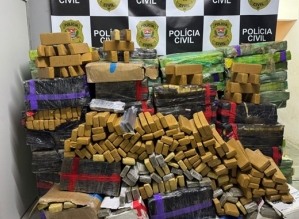 Polícia apreende mais de uma tonelada de maconha escondida em carga de arroz em Itaí
