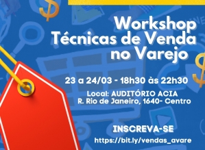 Workshop sobre técnicas de vendas está com inscrições abertas em Avaré