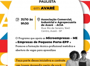 Jovem Aprendiz Paulista é tema de encontro no dia 31 em Avaré