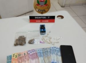 Avaré: Investigado por tráfico, homem é preso em casa com maconha, cocaína e crack