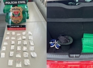 Casal é preso após ser flagrado com quase 40 quilos de maconha e porções de cocaína