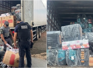 Receita Federal e Polícia Rodoviária apreendem 488 mil maços de cigarros contrabandeados em Avaré