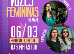 Horto recebe show Vozes Femininas no dia 6 de março