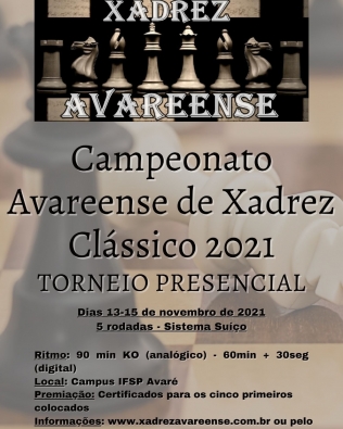 Xadrez avareense retorna com jogos presenciais